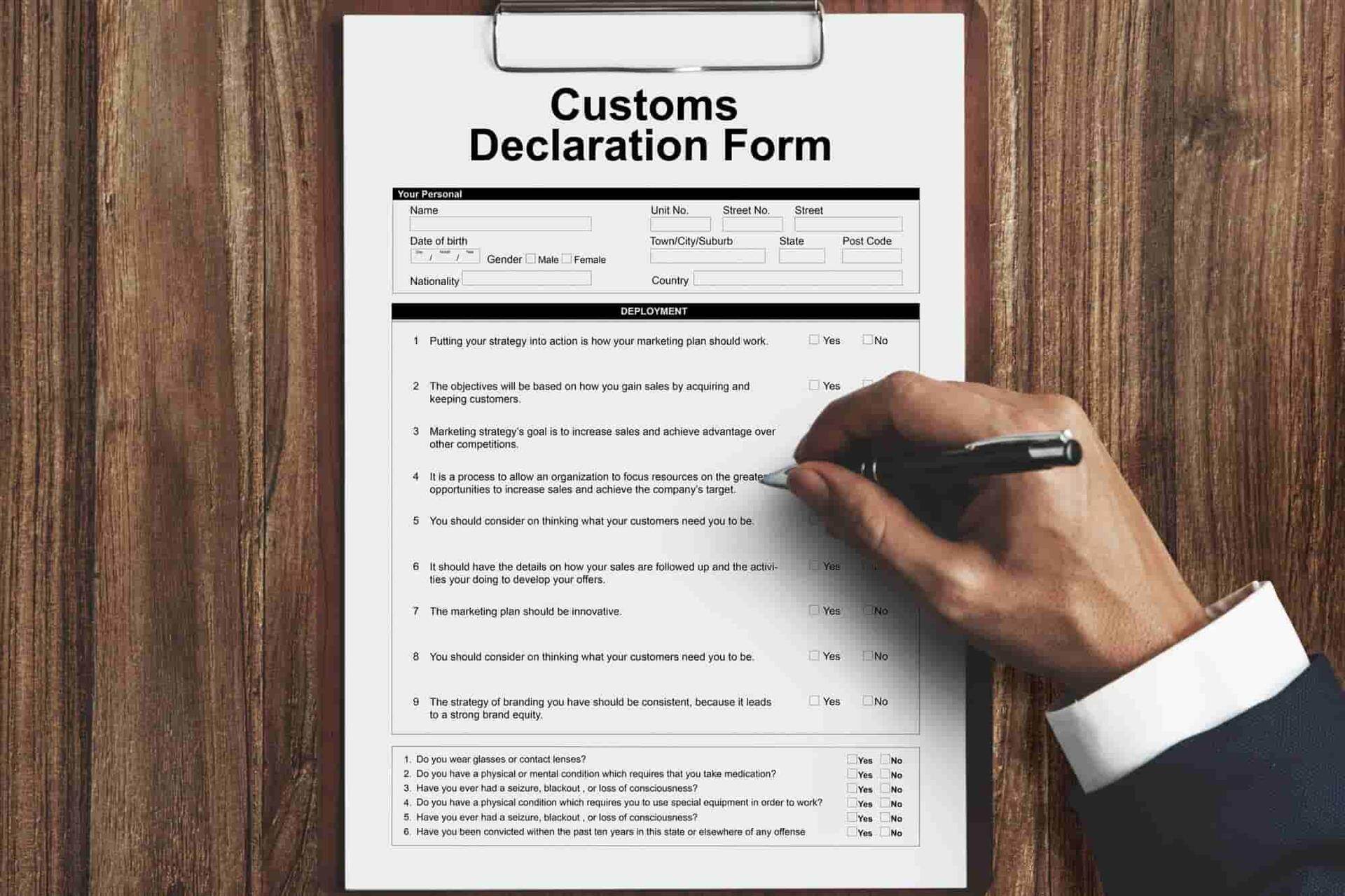 customs declaration